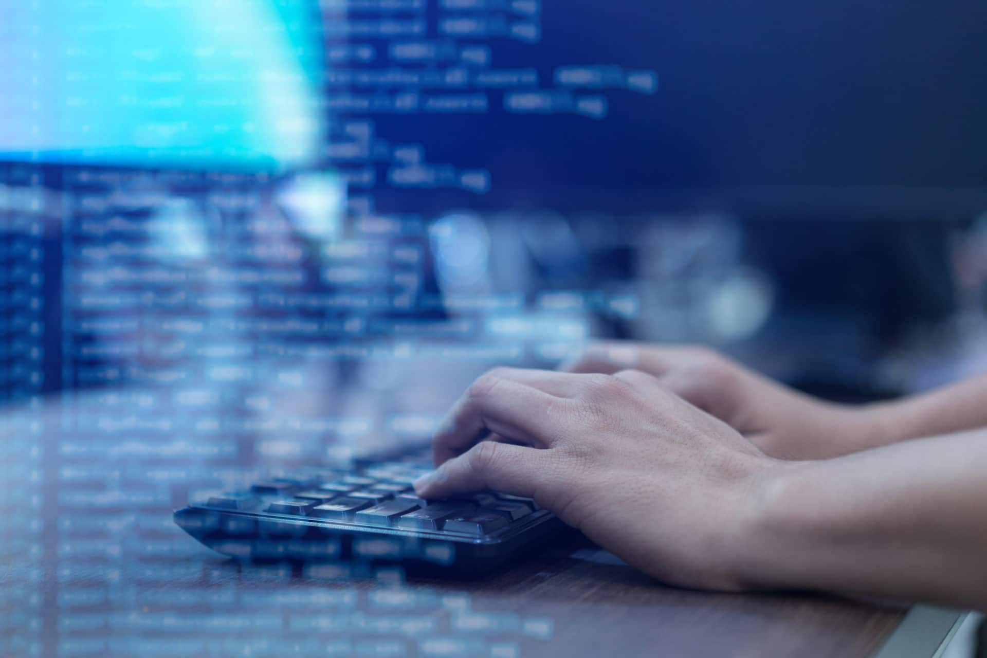 Computer User Running Free Cybersecurity Software